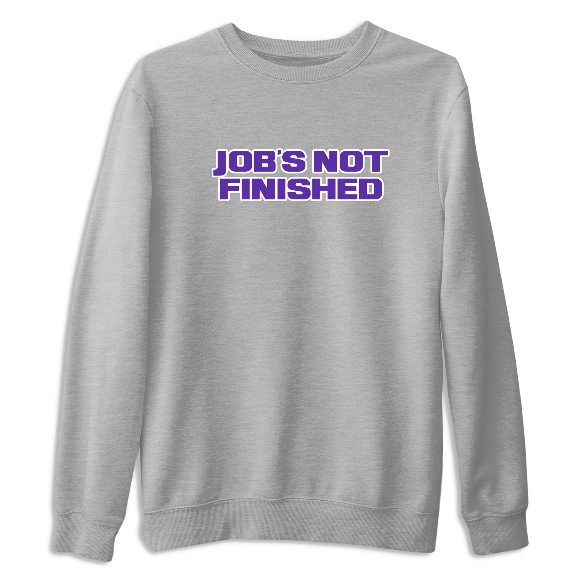 Sneaker Threads – Sneaker Tees To Match Nike KB 9 Hyper Grape – Job's Not Finished Graphic Tee Heather Grey 2. Perfect for Jordan releases 2025 colorways. Perfect for purple basketball sneaker releases and legacy-inspired colorways for 2025 hoopers.