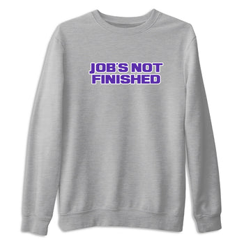 Sneaker Threads – Sneaker Tees To Match Nike KB 9 Hyper Grape – Job's Not Finished Graphic Tee Heather Grey 2. Perfect for Jordan releases 2025 colorways. Perfect for purple basketball sneaker releases and legacy-inspired colorways for 2025 hoopers.