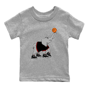 3s Black Cement shirts to match jordans Juggling Elephant sneaker match tees Air Jordan 3 Retro OG Black Cement match shoes to clothes SNRT Sneaker Tees Youth Baby Heather Grey 2 tee