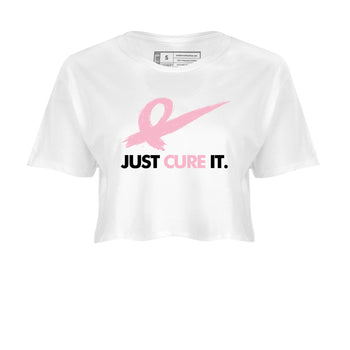 Sneaker Threads Sneaker Tees To Match Air Jordan 5 Medium Soft Pink Just Cure It Crop Tee White 2. Perfect for Jordan releases 2025 colorways. breast cancer awareness.