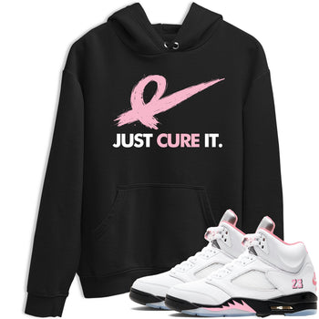 Sneaker Threads Sneaker Tees To Match Air Jordan 5 Medium Soft Pink Just Cure It Graphic Tee Black 1. Perfect for Jordan releases 2025 colorways. breast cancer awareness.