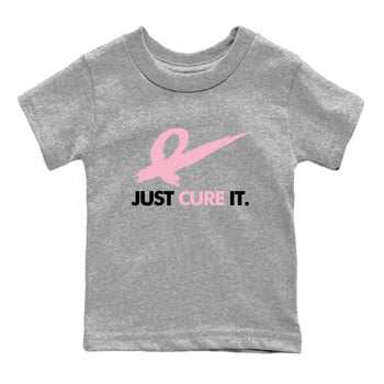 Sneaker Threads Sneaker Tees To Match Air Jordan 5 Medium Soft Pink Just Cure It Youth Graphic Tee Heather Grey 2. Perfect for Jordan releases 2025 colorways. breast cancer awareness.