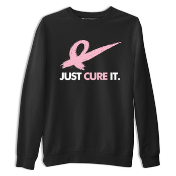 Sneaker Threads Sneaker Tees To Match Air Jordan 5 Medium Soft Pink Just Cure It Graphic Tee Black 2. Perfect for Jordan releases 2025 colorways. breast cancer awareness.