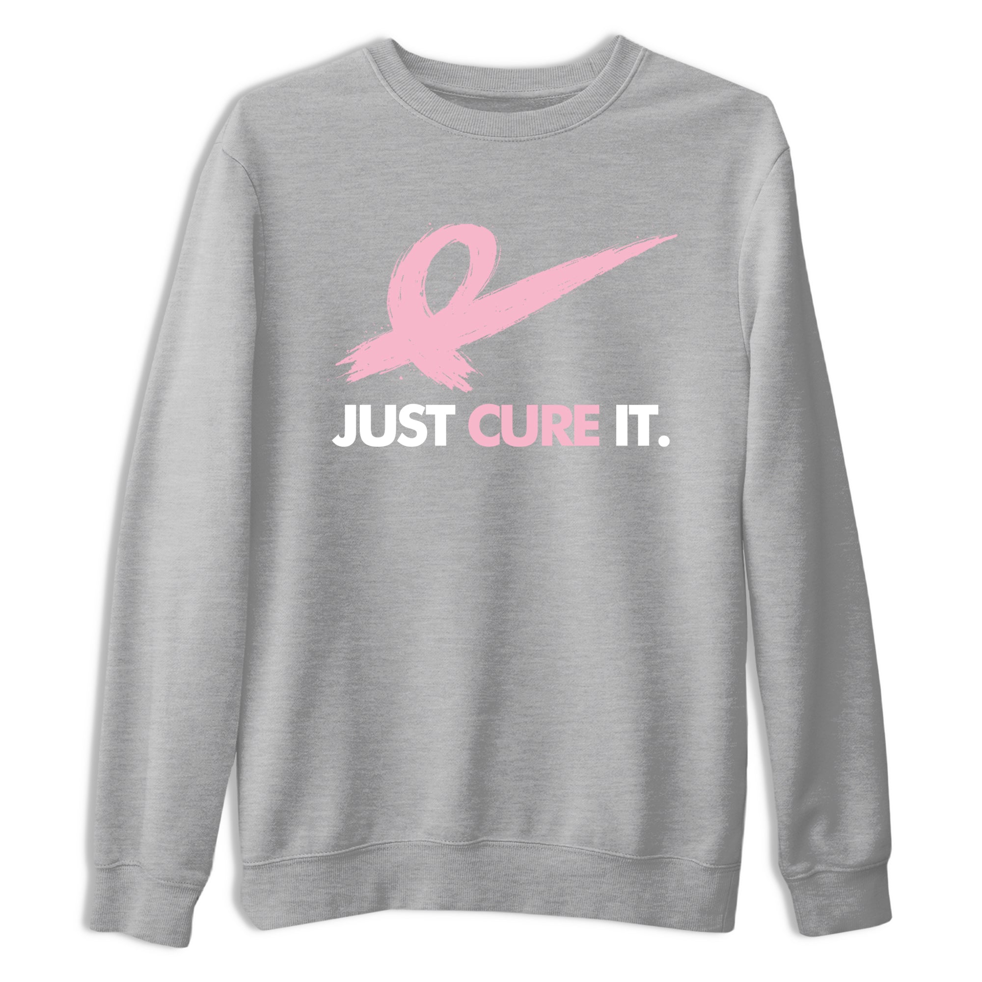 Sneaker Threads Sneaker Tees To Match Air Jordan 5 Medium Soft Pink Just Cure It Graphic Tee Heather Grey 2. Perfect for Jordan releases 2025 colorways. breast cancer awareness.
