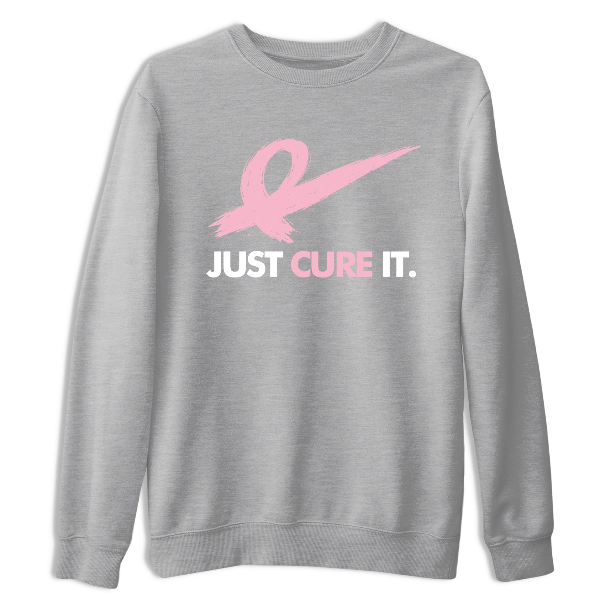 Sneaker Threads Sneaker Tees To Match Air Jordan 5 Medium Soft Pink Just Cure It Graphic Tee Heather Grey 2. Perfect for Jordan releases 2025 colorways. breast cancer awareness.