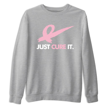 Sneaker Threads Sneaker Tees To Match Air Jordan 5 Medium Soft Pink Just Cure It Graphic Tee Heather Grey 2. Perfect for Jordan releases 2025 colorways. breast cancer awareness.