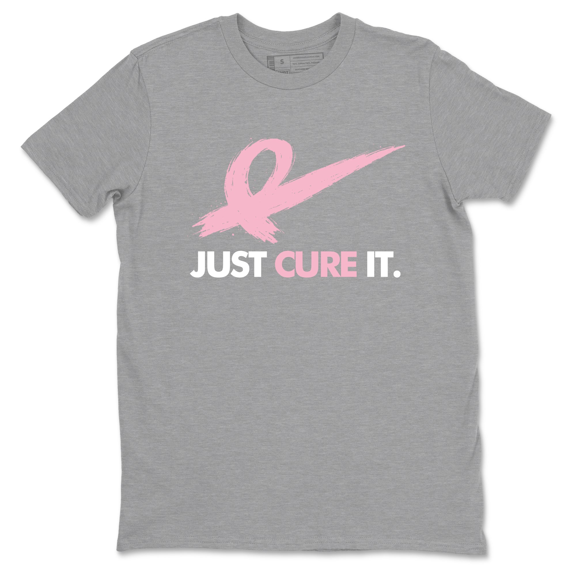 Sneaker Threads Sneaker Tees To Match Air Jordan 5 Medium Soft Pink Just Cure It Graphic Tee Heather Grey 2. Perfect for Jordan releases 2025 colorways. breast cancer awareness.