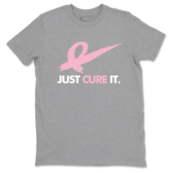 Sneaker Threads Sneaker Tees To Match Air Jordan 5 Medium Soft Pink Just Cure It Graphic Tee Heather Grey 2. Perfect for Jordan releases 2025 colorways. breast cancer awareness.