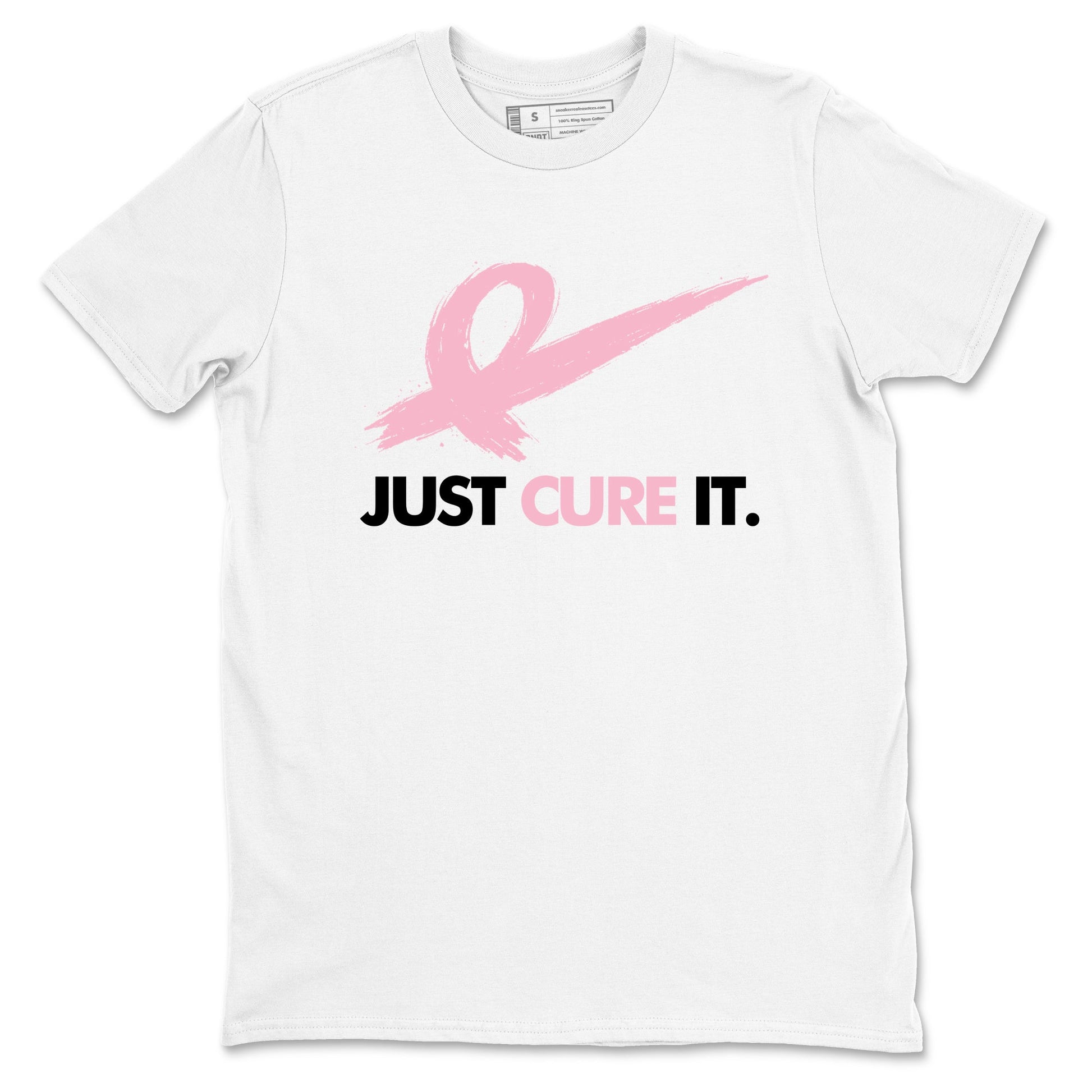 Sneaker Threads Sneaker Tees To Match Air Jordan 5 Medium Soft Pink Just Cure It Graphic Tee White 2. Perfect for Jordan releases 2025 colorways. breast cancer awareness.
