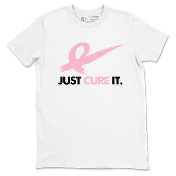 Sneaker Threads Sneaker Tees To Match Air Jordan 5 Medium Soft Pink Just Cure It Graphic Tee White 2. Perfect for Jordan releases 2025 colorways. breast cancer awareness.