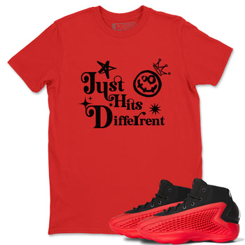AE 1 Bred shirts to match jordans Just Hits Different sneaker match tees AE 1 Bred match shoes to clothes SNRT Sneaker Tees unisex cotton Red 1 shirts