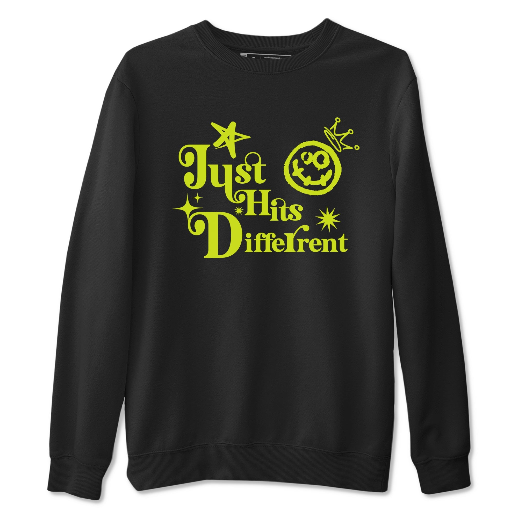 Foams One Black Volt shirts to match jordans Just Hits Different sneaker match tees Air Foamposite One Black and Volt match shoes to clothes SNRT Sneaker Tees unisex cotton Black 2 shirts