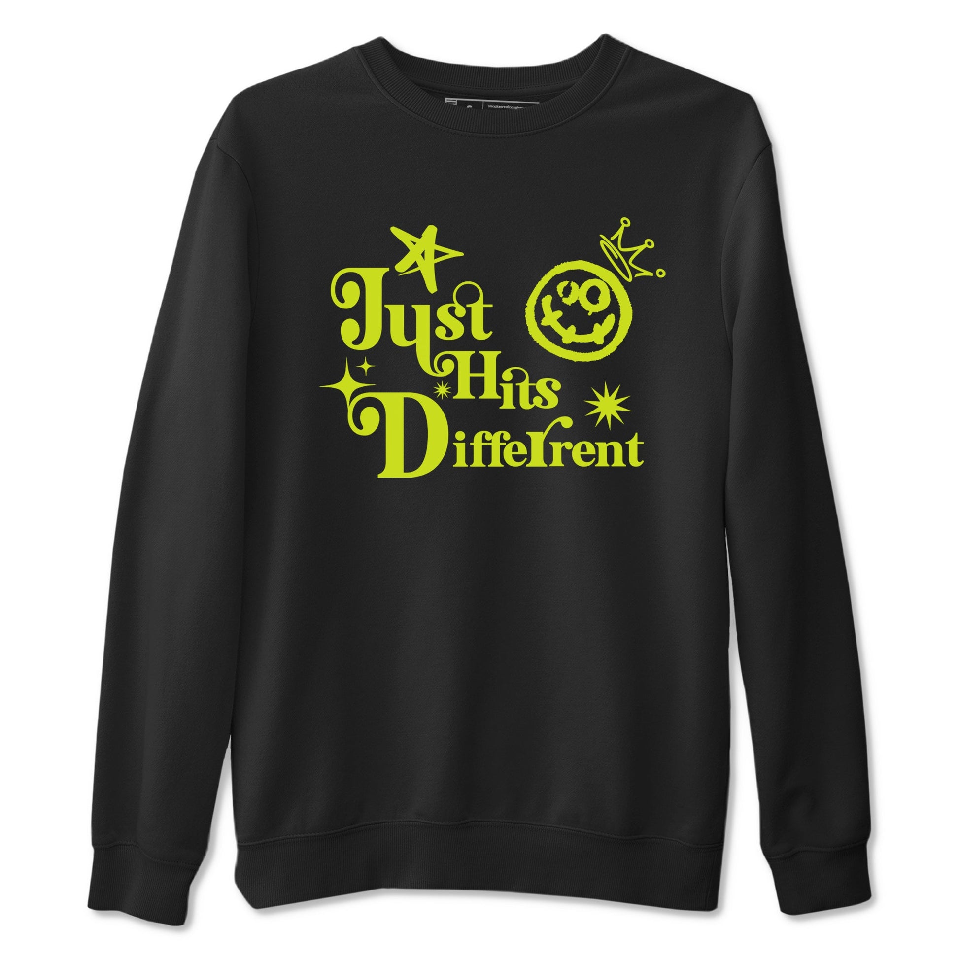 Foams One Black Volt shirts to match jordans Just Hits Different sneaker match tees Air Foamposite One Black and Volt match shoes to clothes SNRT Sneaker Tees unisex cotton Black 2 shirts