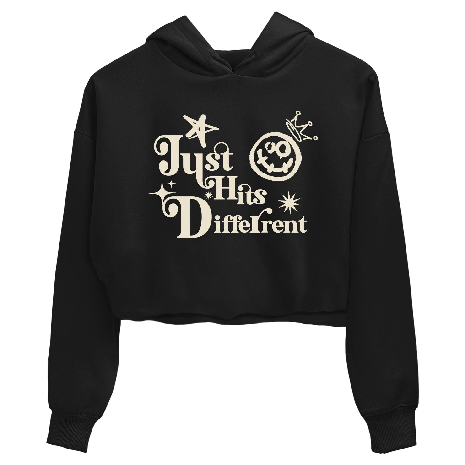 Sneaker Threads – Sneaker Tees To Match Air Foamposite One Pearl – Just Hits Different Crop Tee Black 2. Perfect for Jordan releases 2025 colorways.