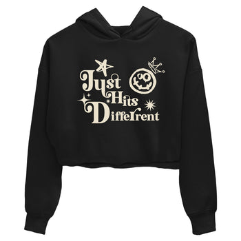 Sneaker Threads – Sneaker Tees To Match Air Foamposite One Pearl – Just Hits Different Crop Tee Black 2. Perfect for Jordan releases 2025 colorways.