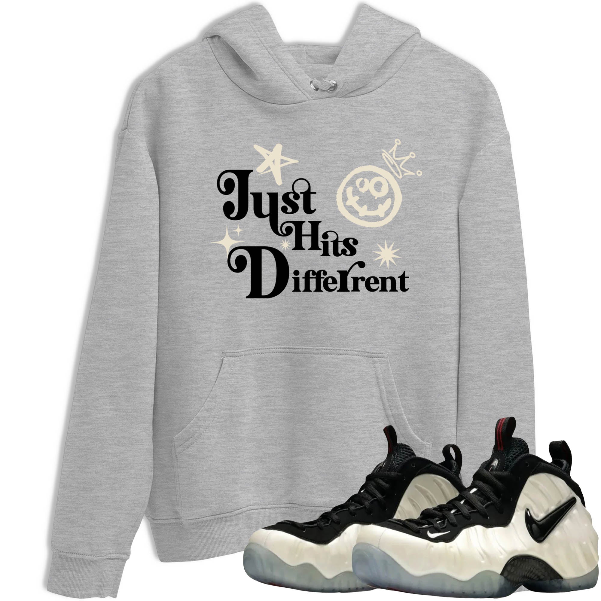 Sneaker Threads – Sneaker Tees To Match Air Foamposite One Pearl – Just Hits Different Graphic Tee Heather Grey 1. Perfect for Jordan releases 2025 colorways.