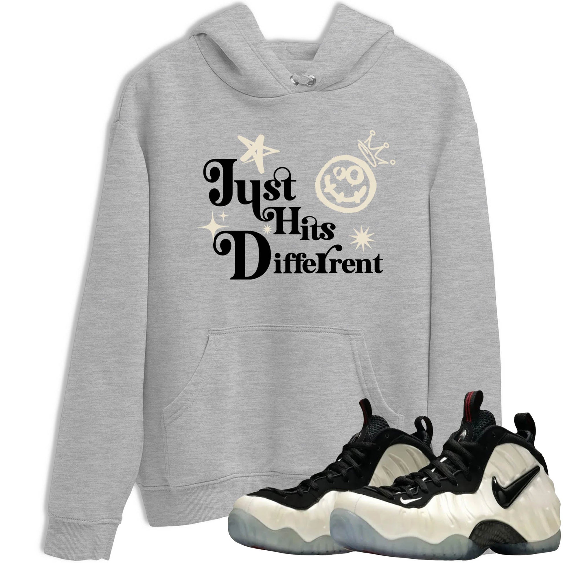 Sneaker Threads – Sneaker Tees To Match Air Foamposite One Pearl – Just Hits Different Graphic Tee Heather Grey 1. Perfect for Jordan releases 2025 colorways.