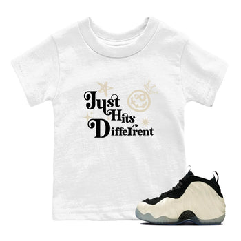 Sneaker Threads – Sneaker Tees To Match Air Foamposite One Pearl – Just Hits Different Youth Graphic Tee White 1. Perfect for Jordan releases 2025 colorways.