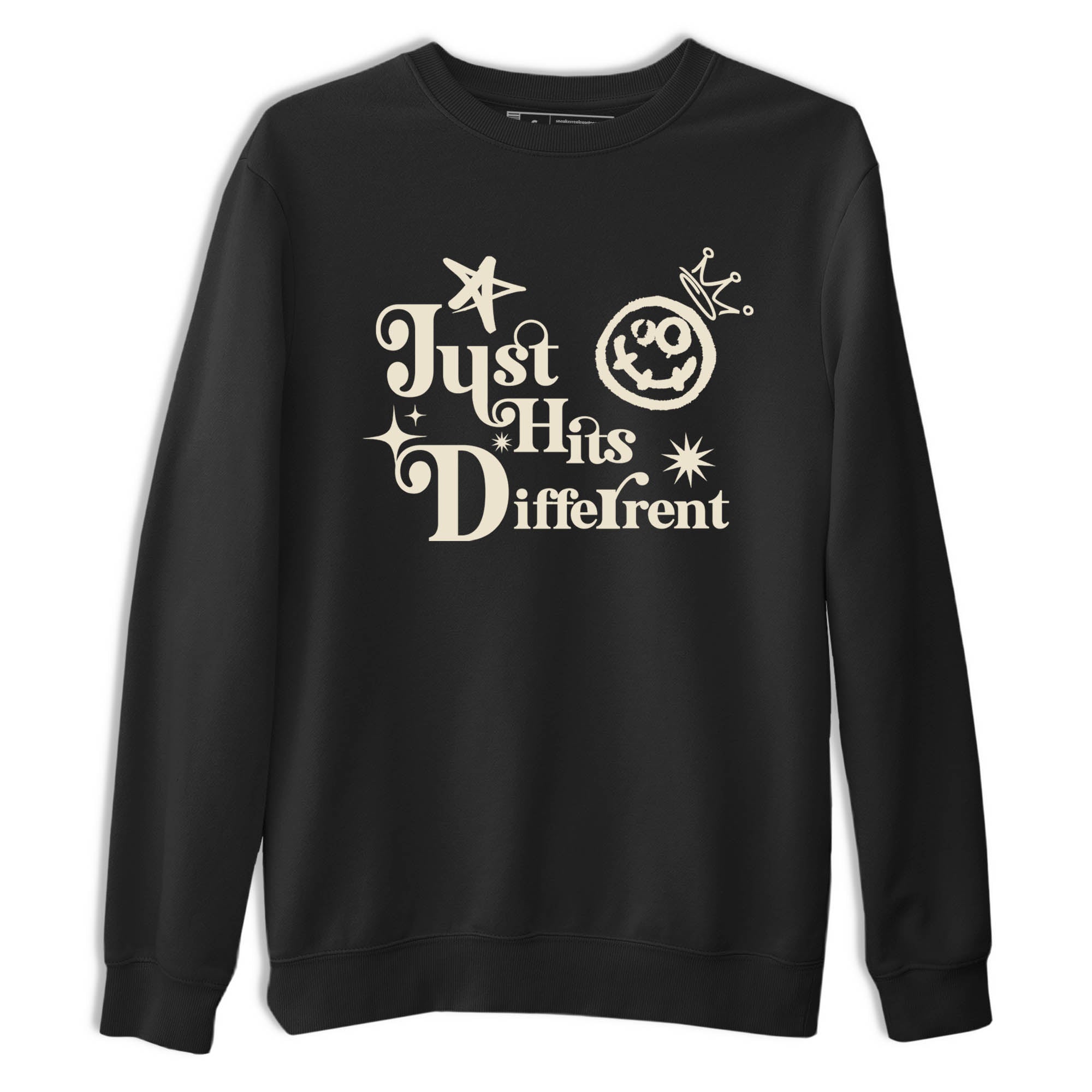 Sneaker Threads – Sneaker Tees To Match Air Foamposite One Pearl – Just Hits Different Graphic Tee Black 2. Perfect for Jordan releases 2025 colorways.