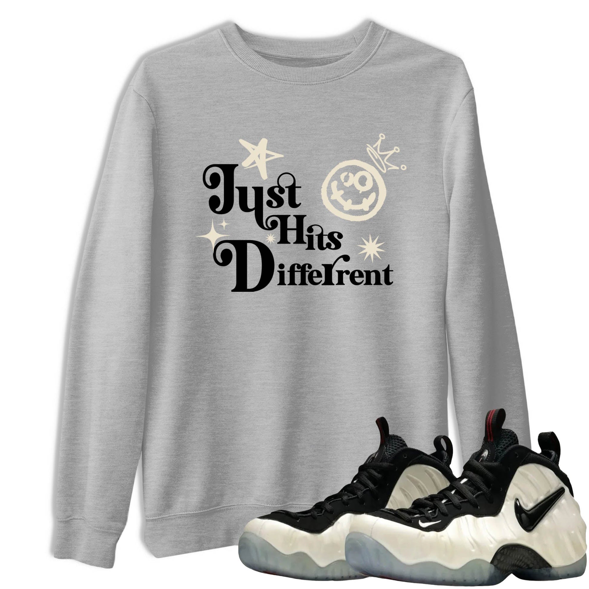 Sneaker Threads – Sneaker Tees To Match Air Foamposite One Pearl – Just Hits Different Graphic Tee Heather Grey 1. Perfect for Jordan releases 2025 colorways.