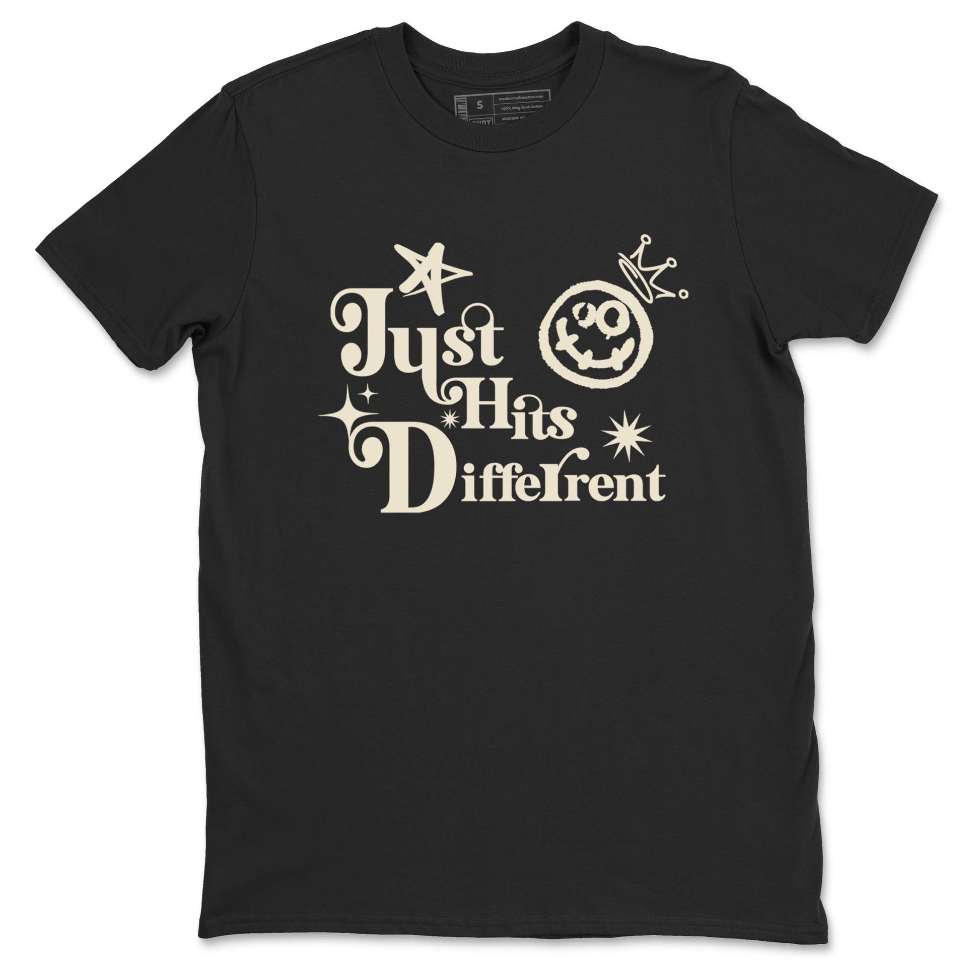 Sneaker Threads – Sneaker Tees To Match Air Foamposite One Pearl – Just Hits Different Graphic Tee Black 2. Perfect for Jordan releases 2025 colorways.