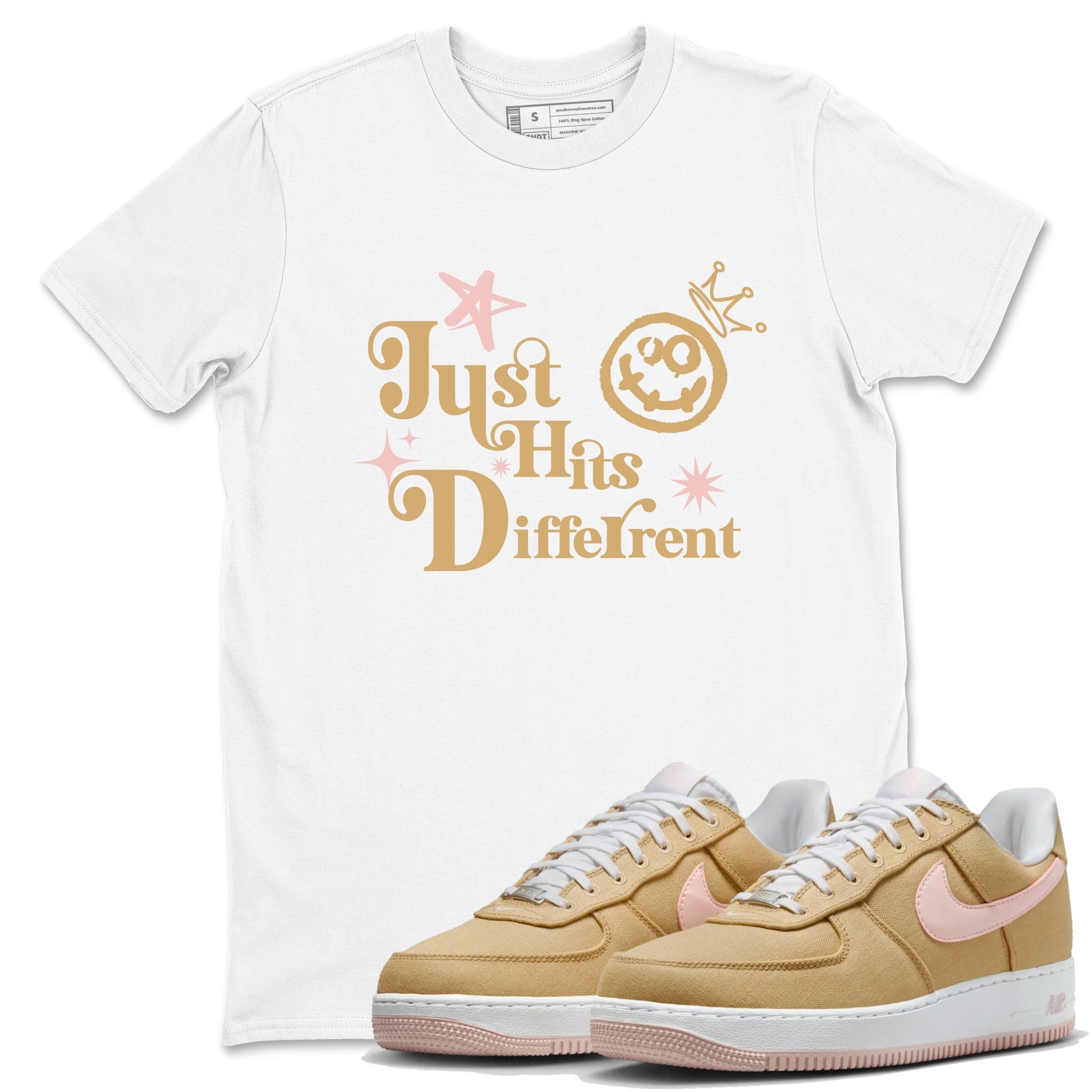 AF1 Linen shirts to match jordans Just Hits Different sneaker match tees Air Force 1 Linen match shoes to clothes SNRT Sneaker Tees unisex cotton White 1 shirts