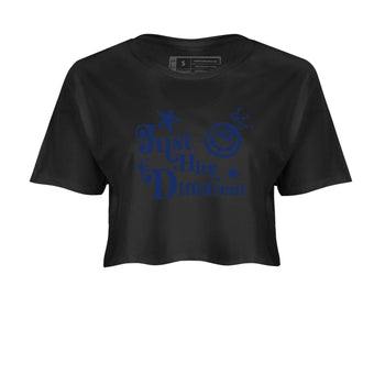 1s Midnight Navy shirts to match jordans Just Hits Different sneaker match tees Air Jordan 1 Midnight Navy match shoes to clothes SNRT Sneaker Tees unisex cotton Black 2 crop tee