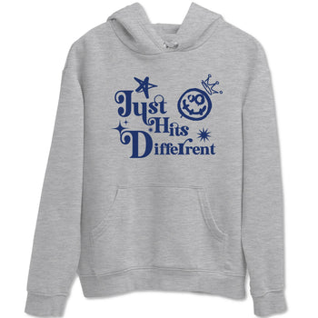 1s Midnight Navy shirts to match jordans Just Hits Different sneaker match tees Air Jordan 1 Midnight Navy match shoes to clothes SNRT Sneaker Tees unisex cotton Heather Grey 2 shirts