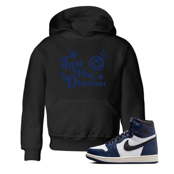 1s Midnight Navy shirts to match jordans Just Hits Different sneaker match tees Air Jordan 1 Midnight Navy match shoes to clothes SNRT Sneaker Tees Youth Baby Black 1 tee