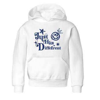 1s Midnight Navy shirts to match jordans Just Hits Different sneaker match tees Air Jordan 1 Midnight Navy match shoes to clothes SNRT Sneaker Tees Youth Baby White 2 tee