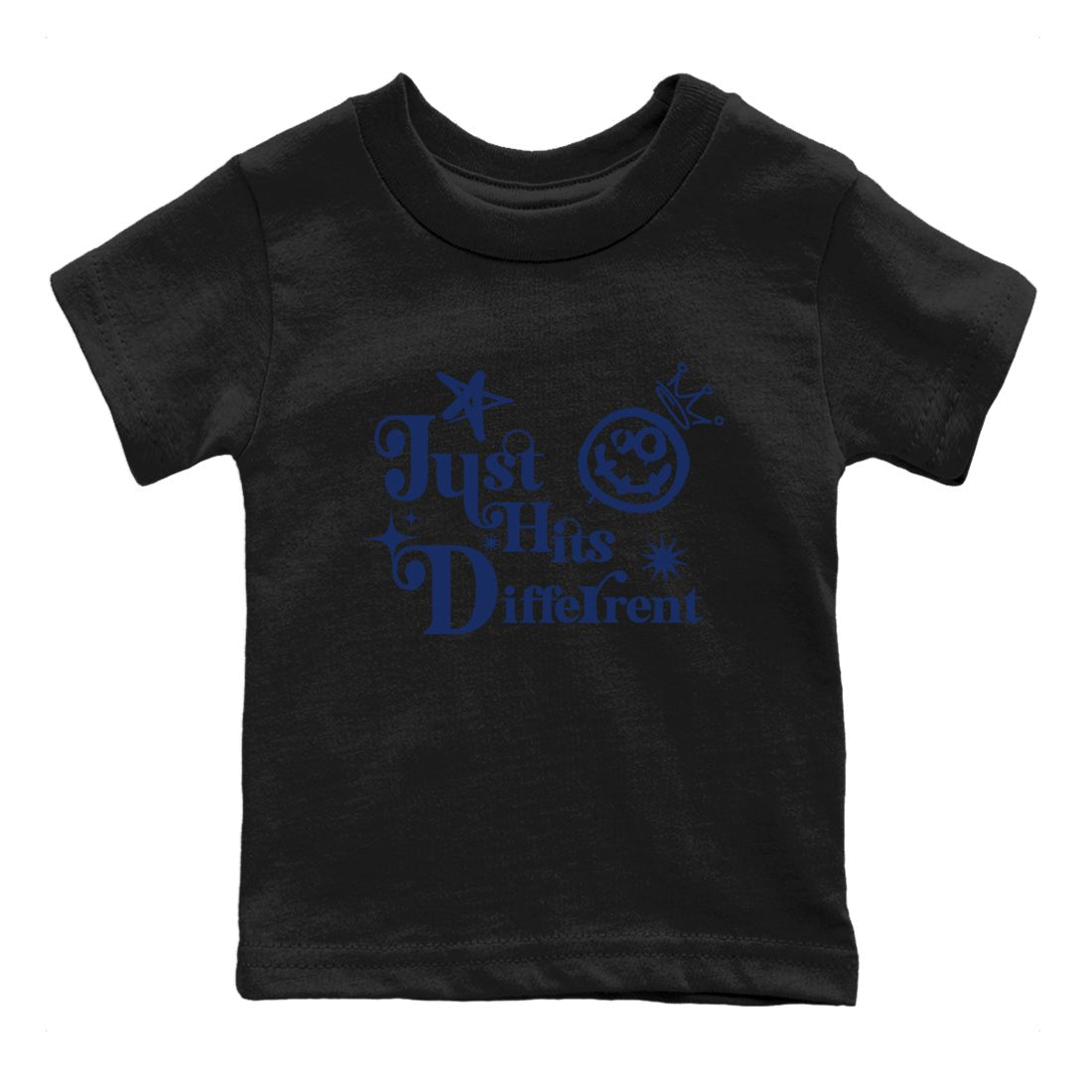 1s Midnight Navy shirts to match jordans Just Hits Different sneaker match tees Air Jordan 1 Midnight Navy match shoes to clothes SNRT Sneaker Tees Youth Baby Black 2 tee
