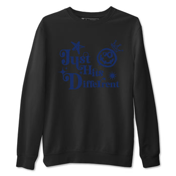 1s Midnight Navy shirts to match jordans Just Hits Different sneaker match tees Air Jordan 1 Midnight Navy match shoes to clothes SNRT Sneaker Tees unisex cotton Black 2 shirts