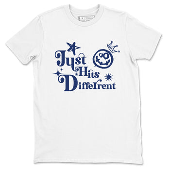 1s Midnight Navy shirts to match jordans Just Hits Different sneaker match tees Air Jordan 1 Midnight Navy match shoes to clothes SNRT Sneaker Tees unisex cotton White 2 shirts