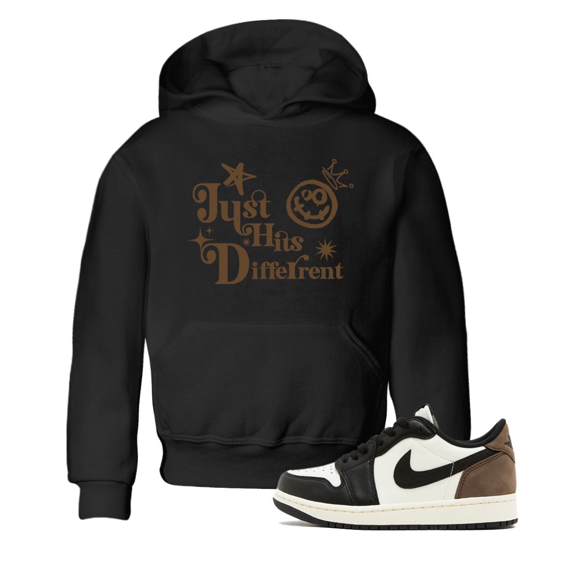 1s Mocha shirts to match jordans Just Hits Different sneaker match tees Air Jordan 1 Mocha match shoes to clothes SNRT Sneaker Tees Youth Baby Black 1 tee