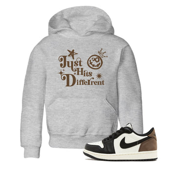 1s Mocha shirts to match jordans Just Hits Different sneaker match tees Air Jordan 1 Mocha match shoes to clothes SNRT Sneaker Tees Youth Baby Heather Grey 1 tee