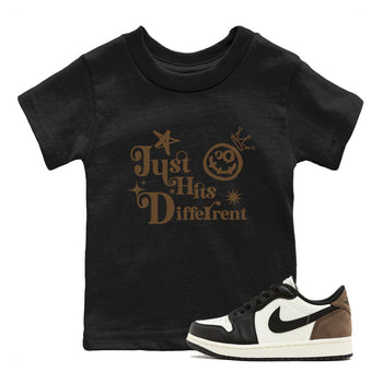 1s Mocha shirts to match jordans Just Hits Different sneaker match tees Air Jordan 1 Mocha match shoes to clothes SNRT Sneaker Tees Youth Baby Black 1 tee