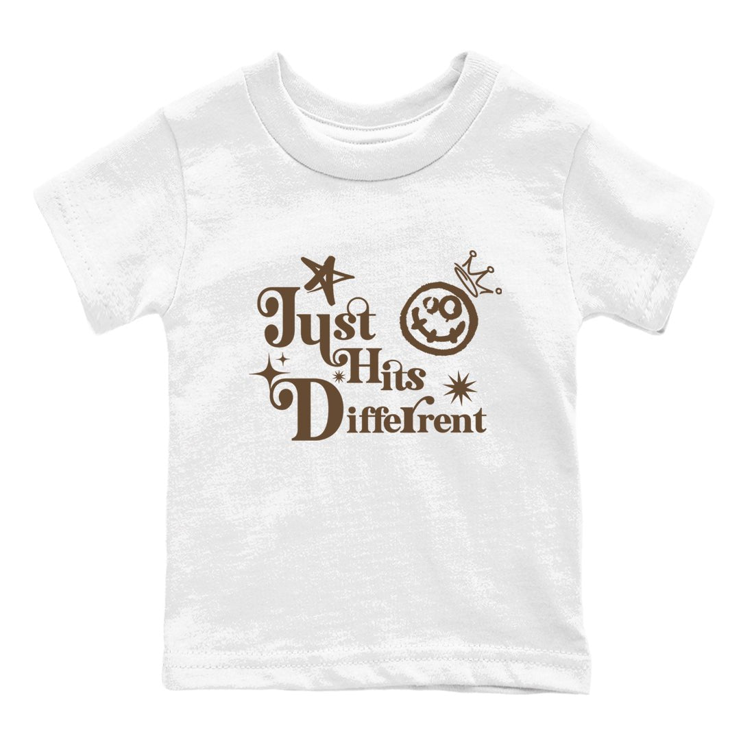 1s Mocha shirts to match jordans Just Hits Different sneaker match tees Air Jordan 1 Mocha match shoes to clothes SNRT Sneaker Tees Youth Baby White 2 tee