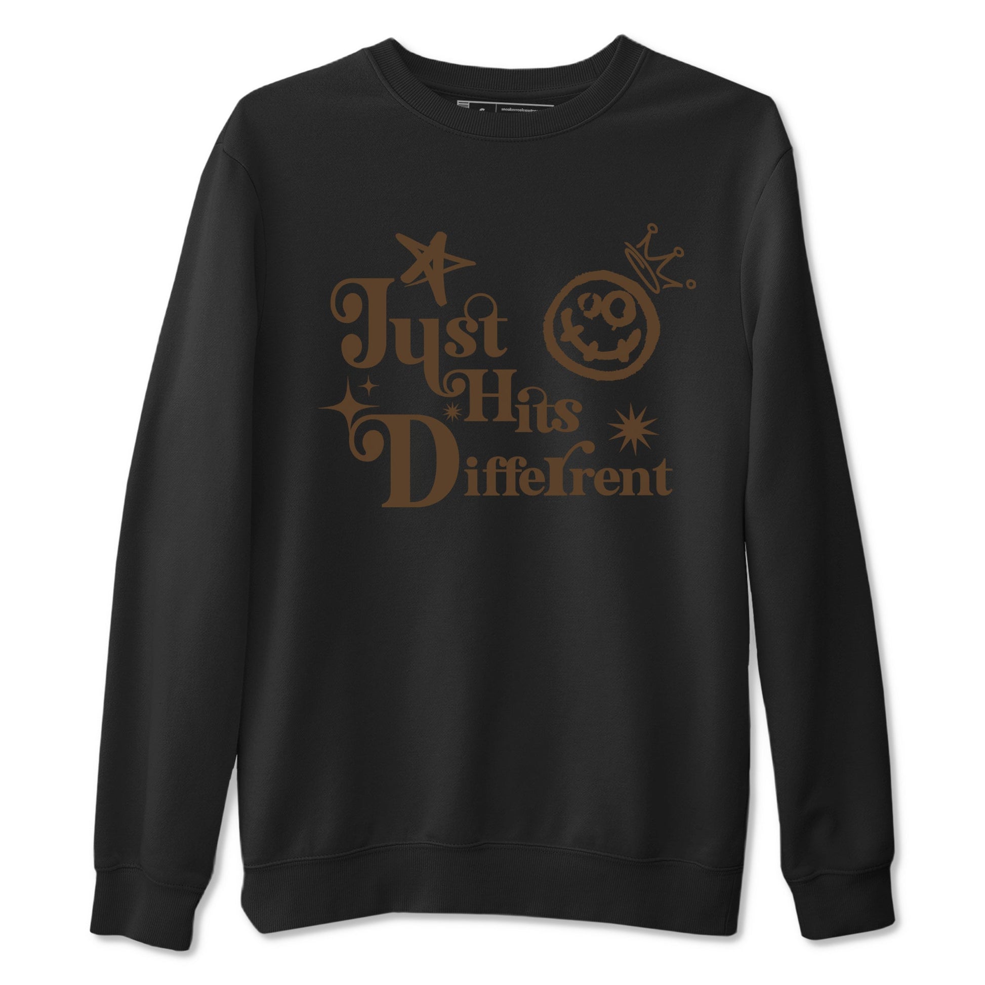 1s Mocha shirts to match jordans Just Hits Different sneaker match tees Air Jordan 1 Mocha match shoes to clothes SNRT Sneaker Tees unisex cotton Black 2 shirts