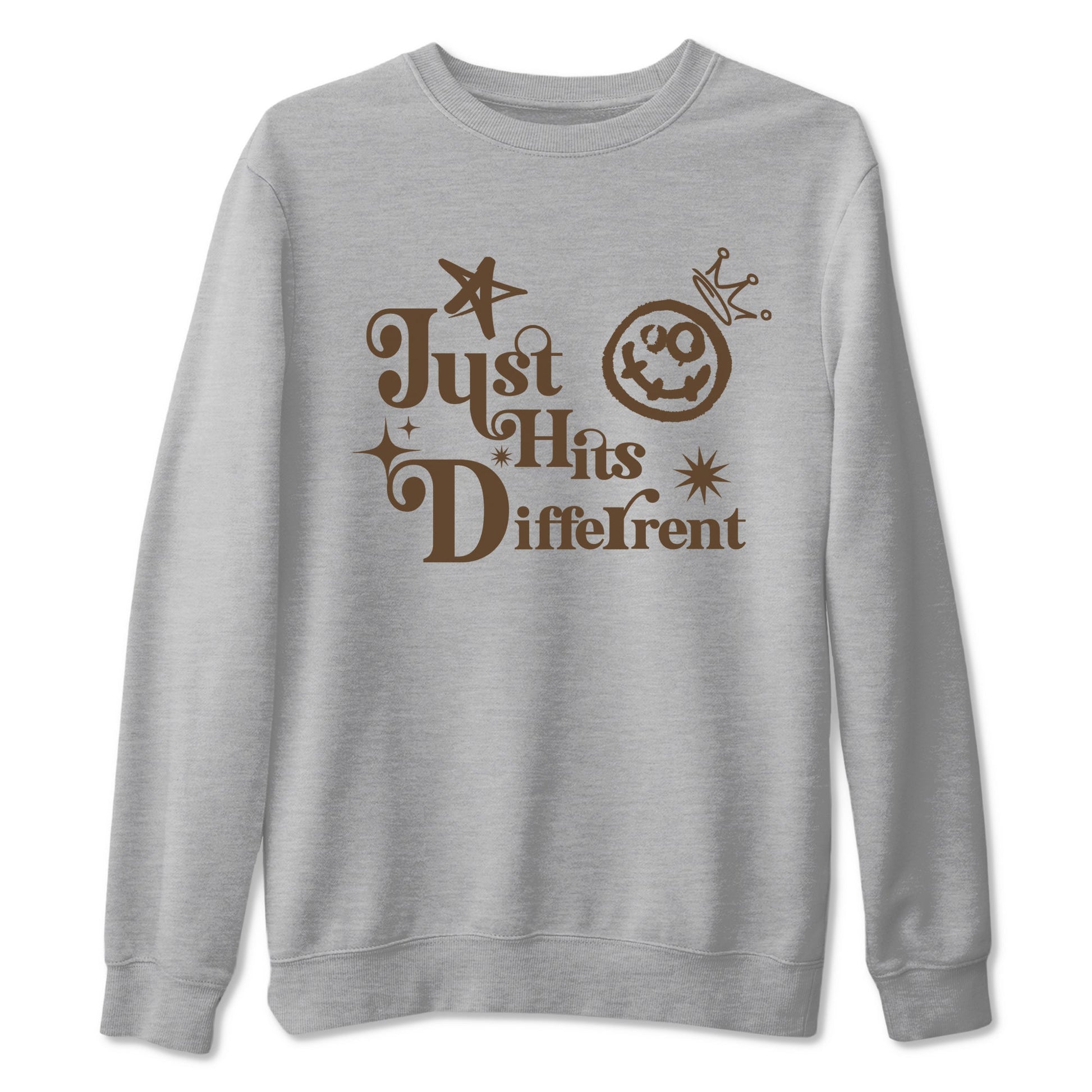 1s Mocha shirts to match jordans Just Hits Different sneaker match tees Air Jordan 1 Mocha match shoes to clothes SNRT Sneaker Tees unisex cotton Heather Grey 2 shirts