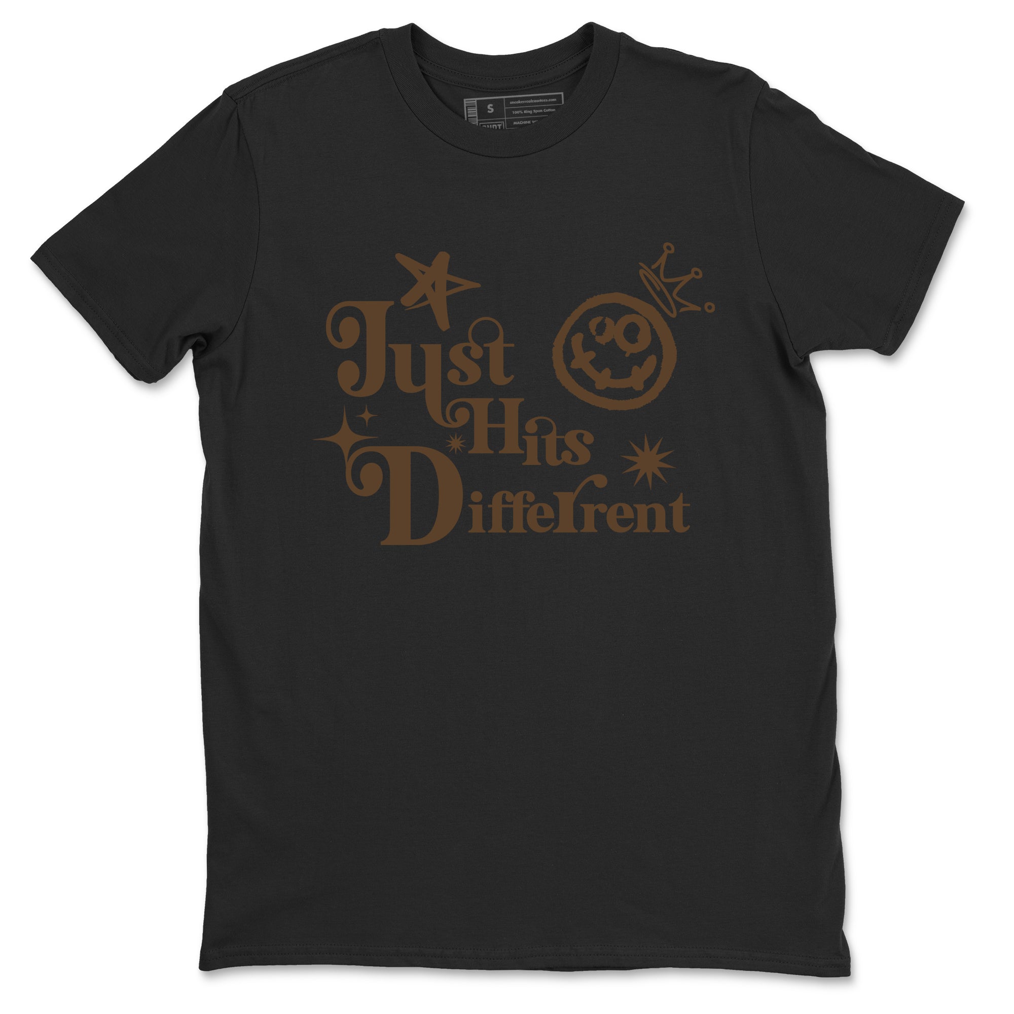 1s Mocha shirts to match jordans Just Hits Different sneaker match tees Air Jordan 1 Mocha match shoes to clothes SNRT Sneaker Tees unisex cotton Black 2 shirts