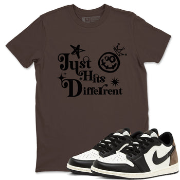 1s Mocha shirts to match jordans Just Hits Different sneaker match tees Air Jordan 1 Mocha match shoes to clothes SNRT Sneaker Tees unisex cotton Dark Chocolate 1 shirts