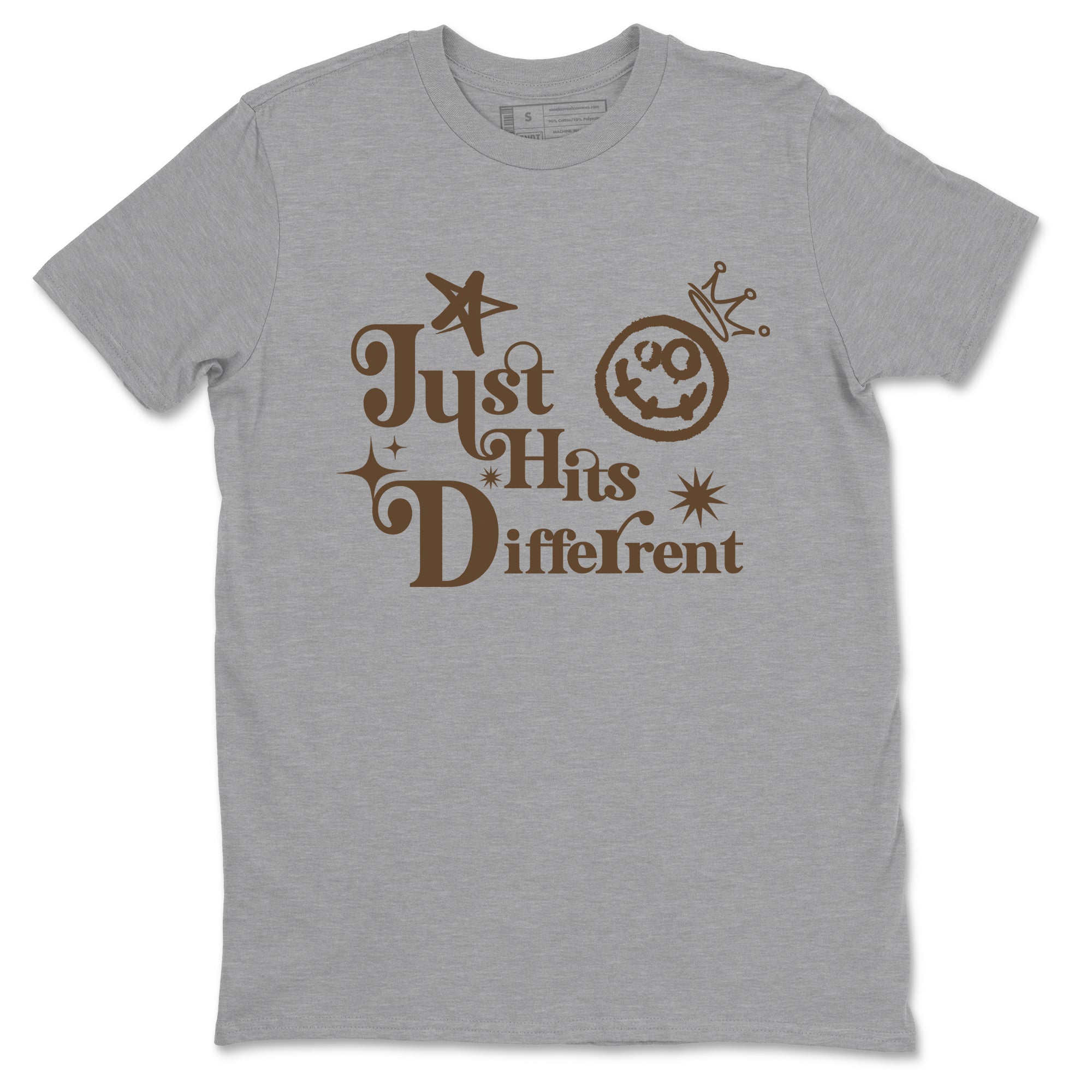1s Mocha shirts to match jordans Just Hits Different sneaker match tees Air Jordan 1 Mocha match shoes to clothes SNRT Sneaker Tees unisex cotton Heather Grey 2 shirts