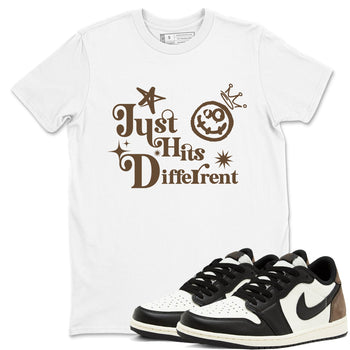 1s Mocha shirts to match jordans Just Hits Different sneaker match tees Air Jordan 1 Mocha match shoes to clothes SNRT Sneaker Tees unisex cotton White 1 shirts