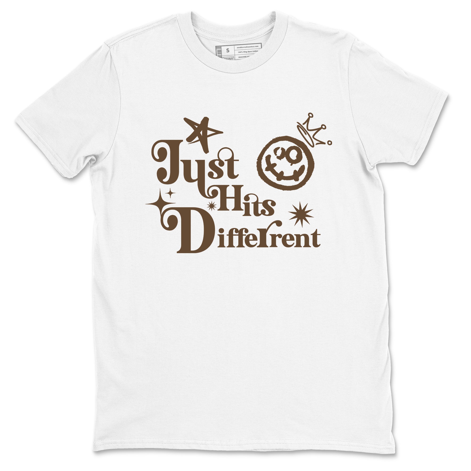 1s Mocha shirts to match jordans Just Hits Different sneaker match tees Air Jordan 1 Mocha match shoes to clothes SNRT Sneaker Tees unisex cotton White 2 shirts