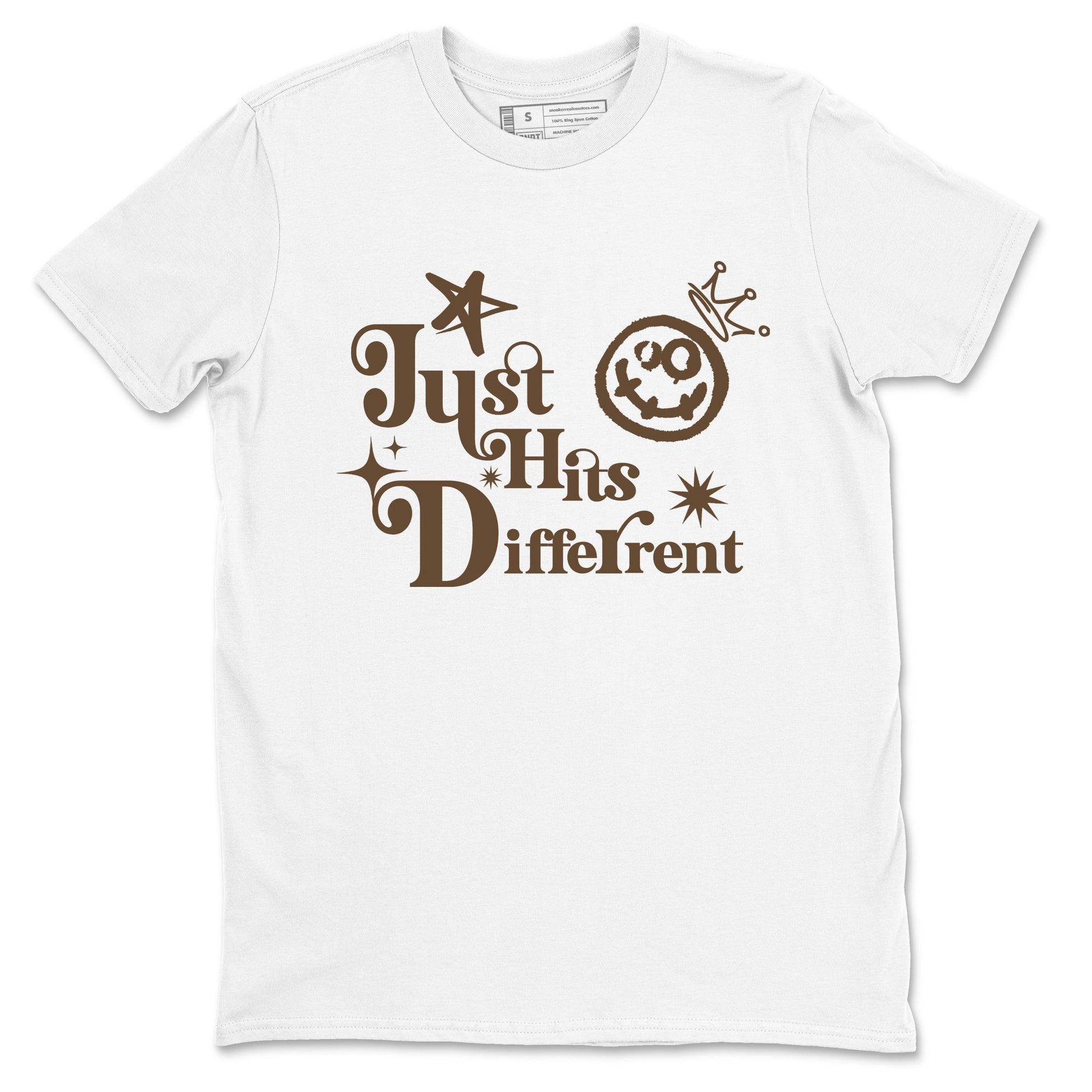 1s Mocha shirts to match jordans Just Hits Different sneaker match tees Air Jordan 1 Mocha match shoes to clothes SNRT Sneaker Tees unisex cotton White 2 shirts