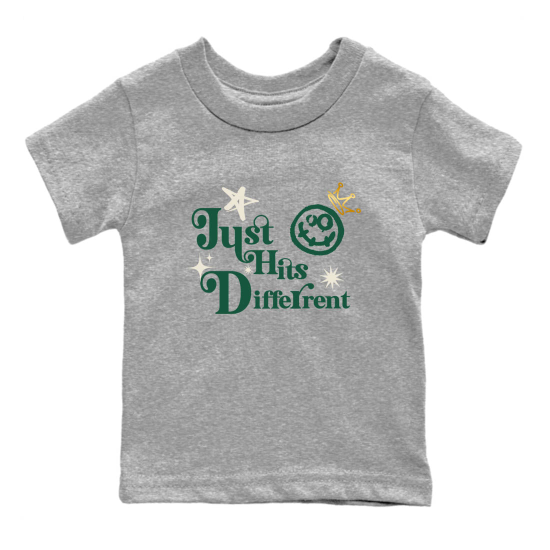 Sneaker Threads – Sneaker Tees To Match Air Jordan 1 Pro Green – Just Hits Different Youth Graphic Tee Heather Grey 2. Perfect for Jordan releases 2025 colorways.