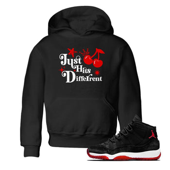 11s Bred Velvet shirts to match jordans Just Hits Different sneaker match tees Air Jordan 11 Retro Bred Velvet match shoes to clothes SNRT Sneaker Tees Youth Baby Black 1 tee