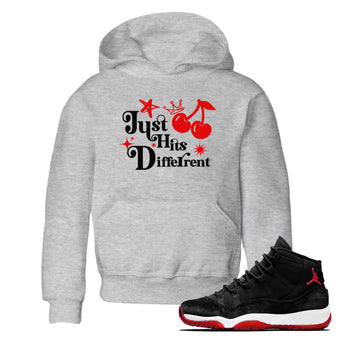 11s Bred Velvet shirts to match jordans Just Hits Different sneaker match tees Air Jordan 11 Retro Bred Velvet match shoes to clothes SNRT Sneaker Tees Youth Baby Heather Grey 1 tee
