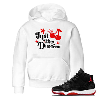 11s Bred Velvet shirts to match jordans Just Hits Different sneaker match tees Air Jordan 11 Retro Bred Velvet match shoes to clothes SNRT Sneaker Tees Youth Baby White 1 tee