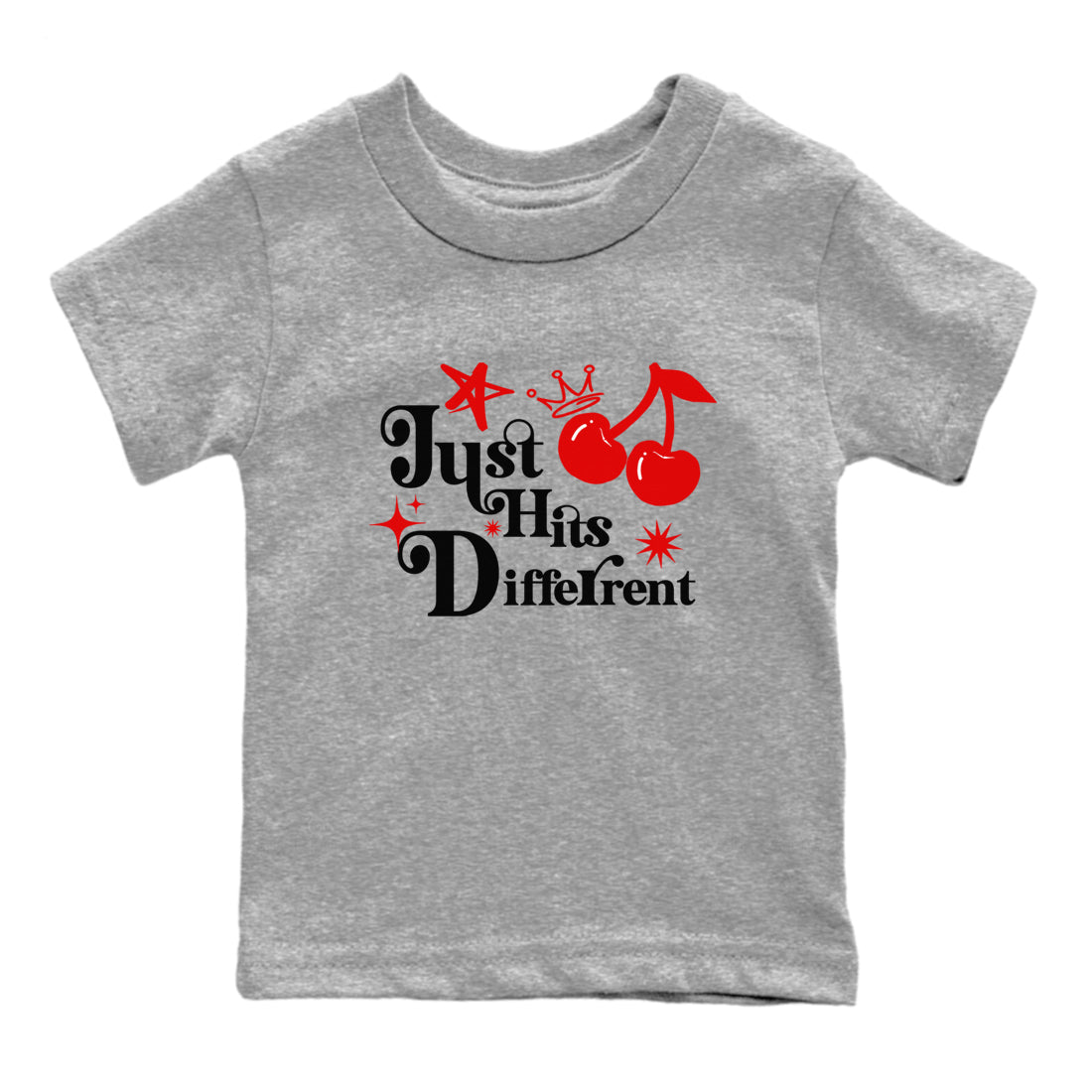 11s Bred Velvet shirts to match jordans Just Hits Different sneaker match tees Air Jordan 11 Retro Bred Velvet match shoes to clothes SNRT Sneaker Tees Youth Baby Heather Grey 2 tee